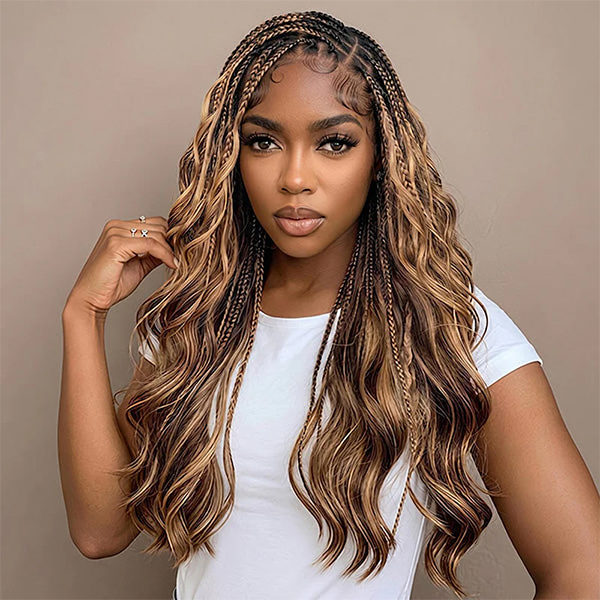 4/27 Color Highlight Brown Body Wave Crochet Human Hair Pre-Separated for Boho Braids & Miracle Knots Tangle Free & Reusable