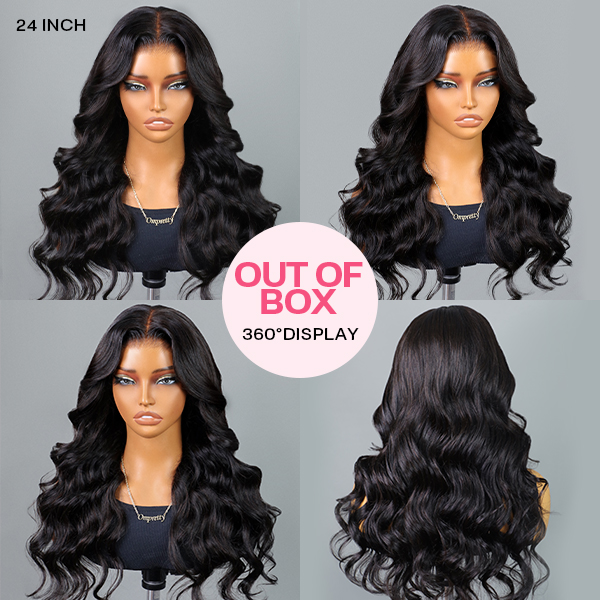 OhMyPretty Wear Go Glueless 9x6 Lace Body Wave Wig M Cap Pre Cut Lace with Natural Hairline Mini Knots