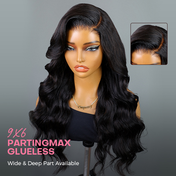 OhMyPretty Wear Go Glueless 9x6 Lace Body Wave Wig M Cap Pre Cut Lace with Natural Hairline Mini Knots