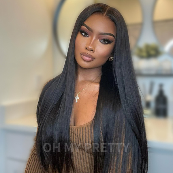OhMyPretty Straight 13x4 Lace Front Wig with Pre-plucked Edges