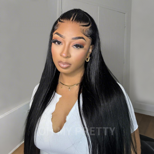 OhMyPretty Straight 13x4 Lace Front Wig with Pre-plucked Edges