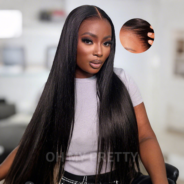 OhMyPretty Straight 13x4 Lace Front Wig with Pre-plucked Edges