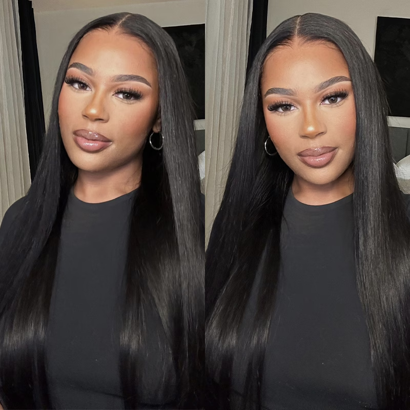 Wear Go Glueless 7x5 Lace Straight Wig Super Natural Hairline Silky Human Hair Pre plucked &Pre Bleached & Pre Cut Crazy Clearance Sale