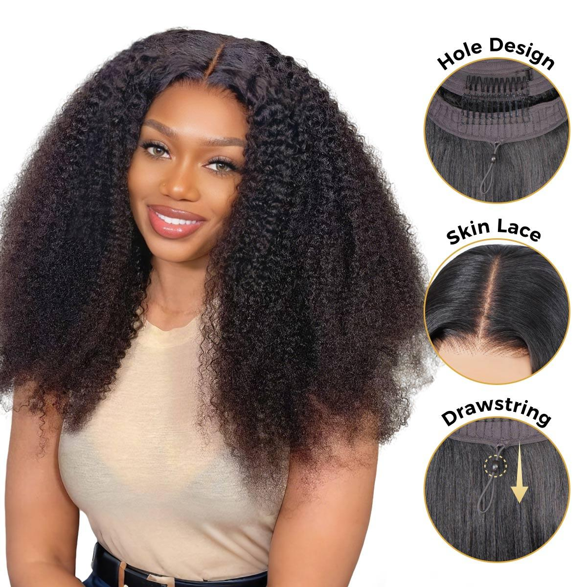 M-cap Afro Curly 9x6 HD Lace Wear Go Glueless Wig Pre-Bleached Tiny Knots Pre-Plucked Natural Hairline