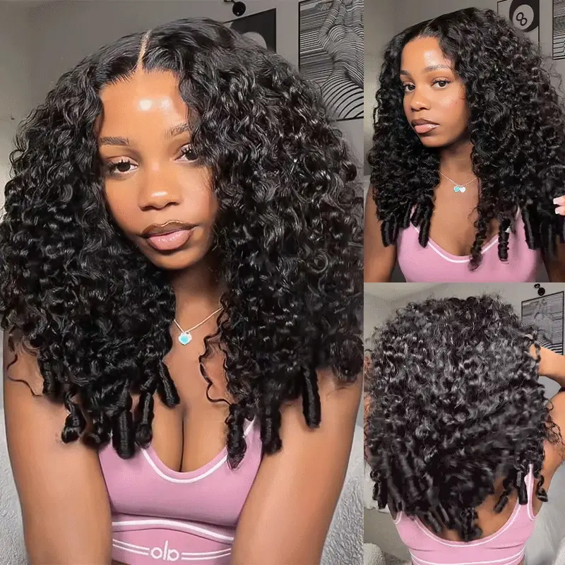 Voluminous & Bouncy Burmese Curly  M-Cap 9x6 Draw-strings Wear Go Wig Bleached Knots Glueless Wig