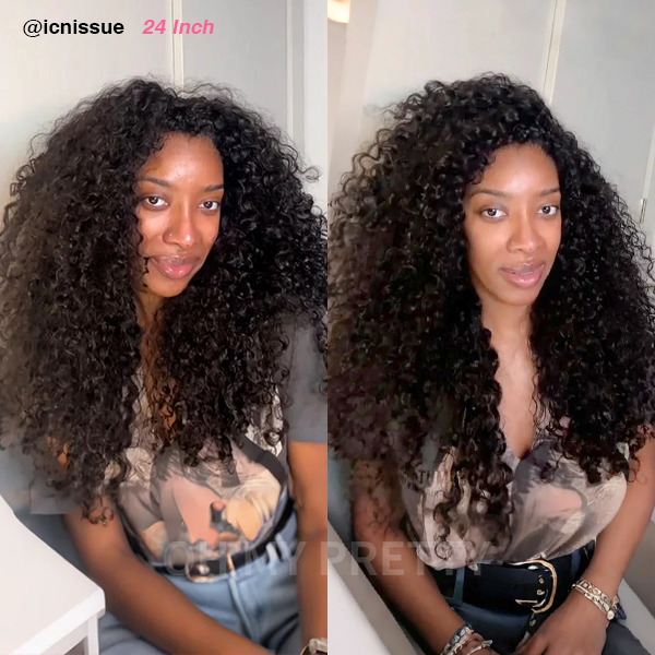 24 inch water wave half wigs