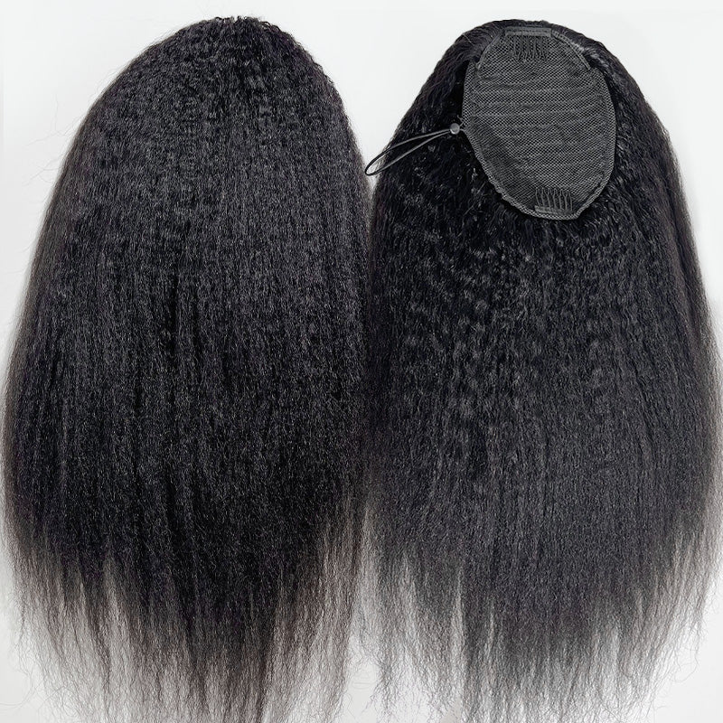 OhMyPretty Kinky Straight Drawstring Ponytail With InvisiFit Strap 100% Human Hair Extension