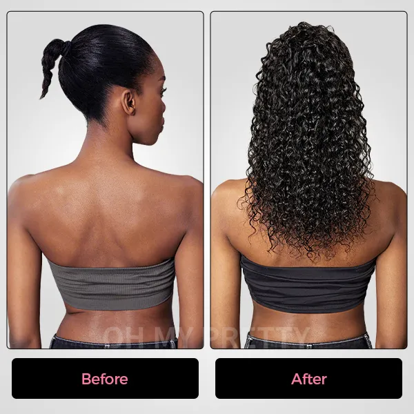 water wave 3 in 1 half wig