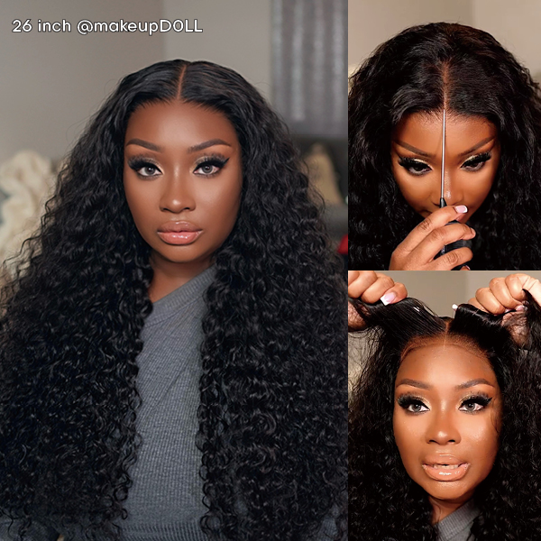 OhMyPretty Glueless Water Wave Wear Go 6X4 HD Lace Wig With Pre-plucked Edges