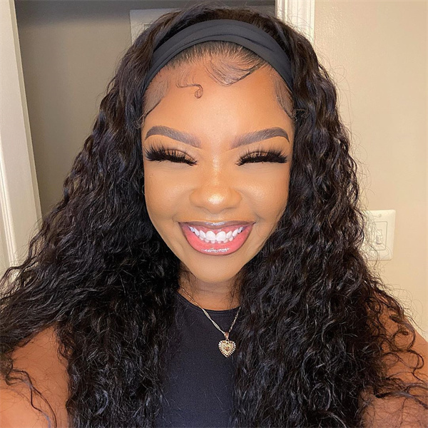Water Wave Human Hair Headband Wig