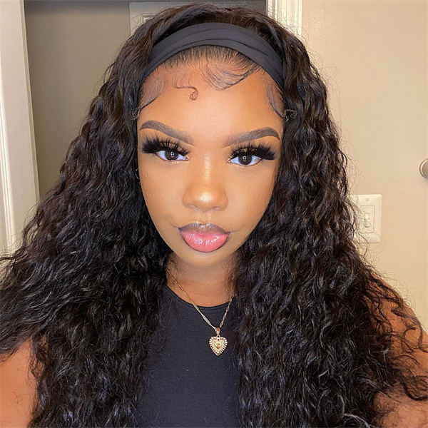 Water Wave Human Hair Headband Wig