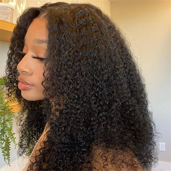 Afro Curls Lace Front Wig with Pre-plucked Edges