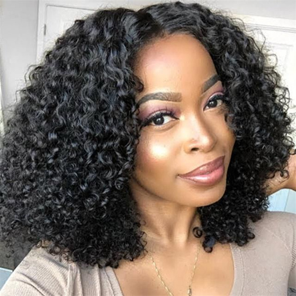 Short Kinky Curly Bob Wig Bob Human Hair Lace Wigs