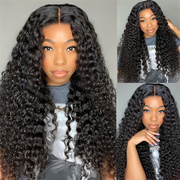 Deep Curly Human Hair Wig 5*5 Lace Closure Wig
