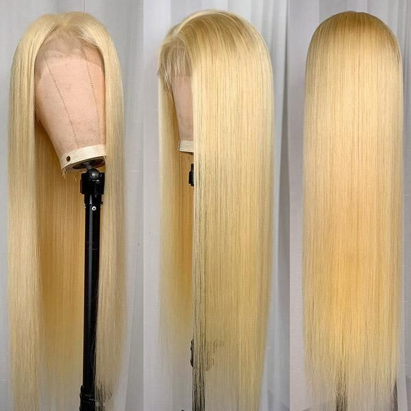 #613 Blonde Straight Lace Front Wig with Pre-plucked Edges