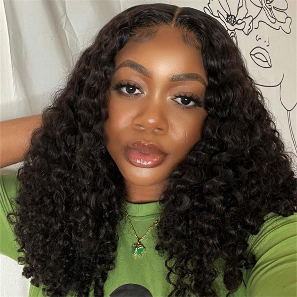 Kinky Curly Human Hair 5*5 Lace Closure Wig