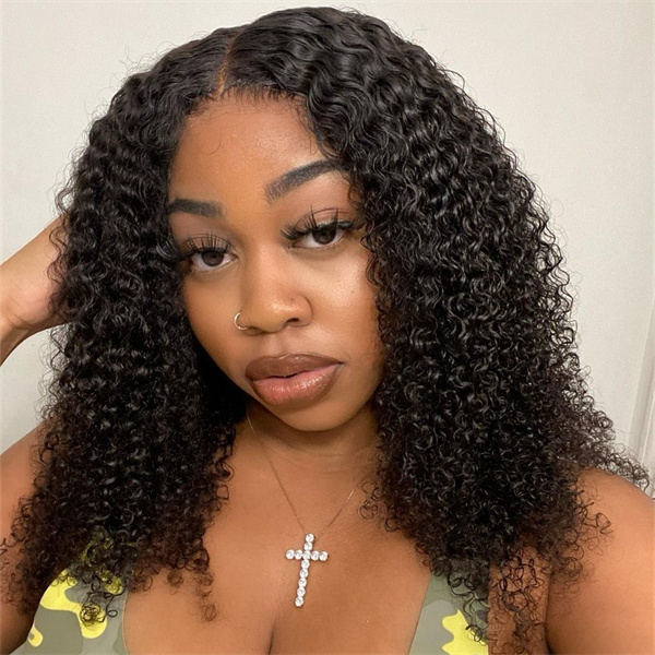 Kinky Curly Human Hair 5*5 Lace Closure Wig