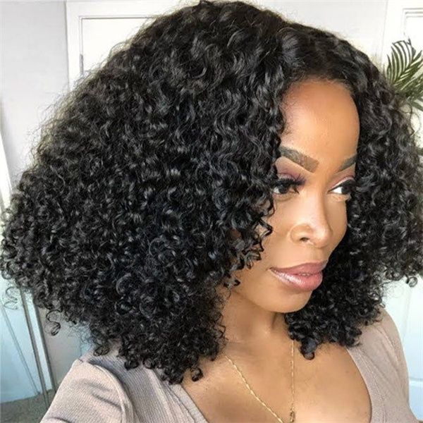 Short Kinky Curly Bob Wig Bob Human Hair Lace Wigs