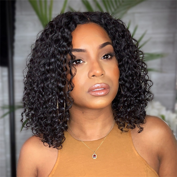 Kinky Curly Bob Wig Bob Human Hair Lace Front Wigs