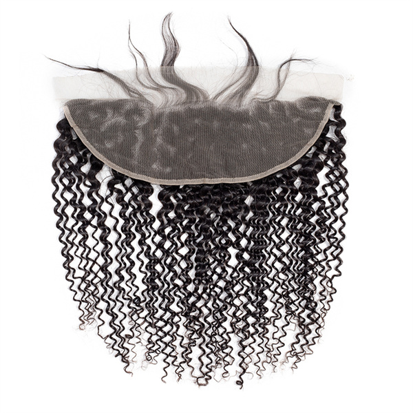 Kinky Curly Hair 13*4 Lace Frontal with 3 Bundles