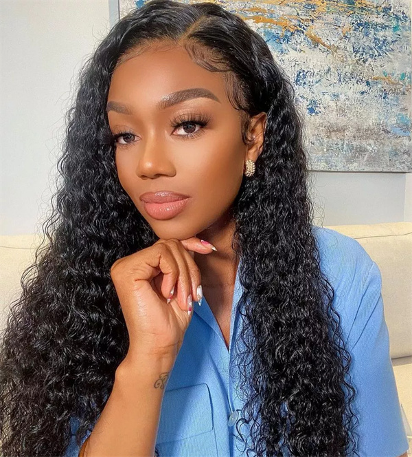 Water Wave Lace Closure Wig with Pre-plucked Edges