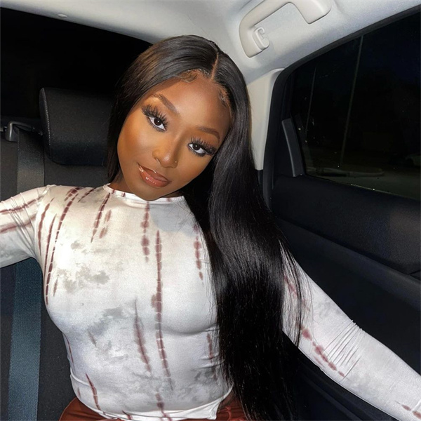 Straight Human Hair Lace Closure Wig