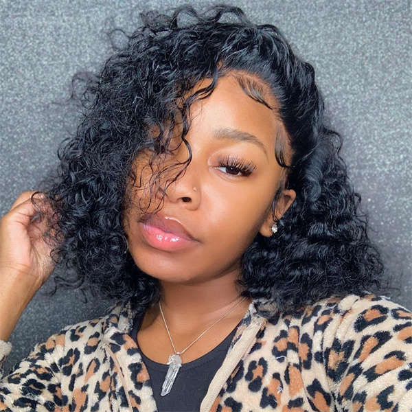 Water Wave Bob Wig Bob Human Hair Lace Wigs