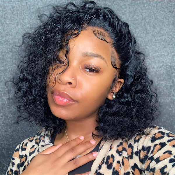 Water Wave Bob Wig Bob Human Hair Lace Wigs