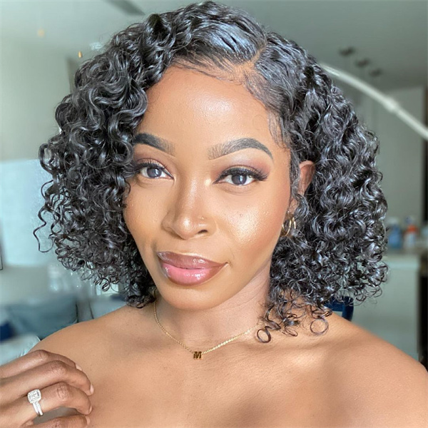 Water Wave Bob Wig Bob Human Hair Lace Wigs